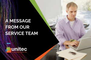 A message from Unitec's Service Team During Ireland's COVID-19 lockdown