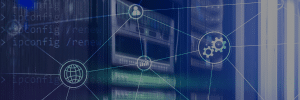 Information Technology background blue